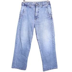 PILCRO High Rise Wide Leg Jeans Light Blue Stone Washed Relaxed Fit Women's 27